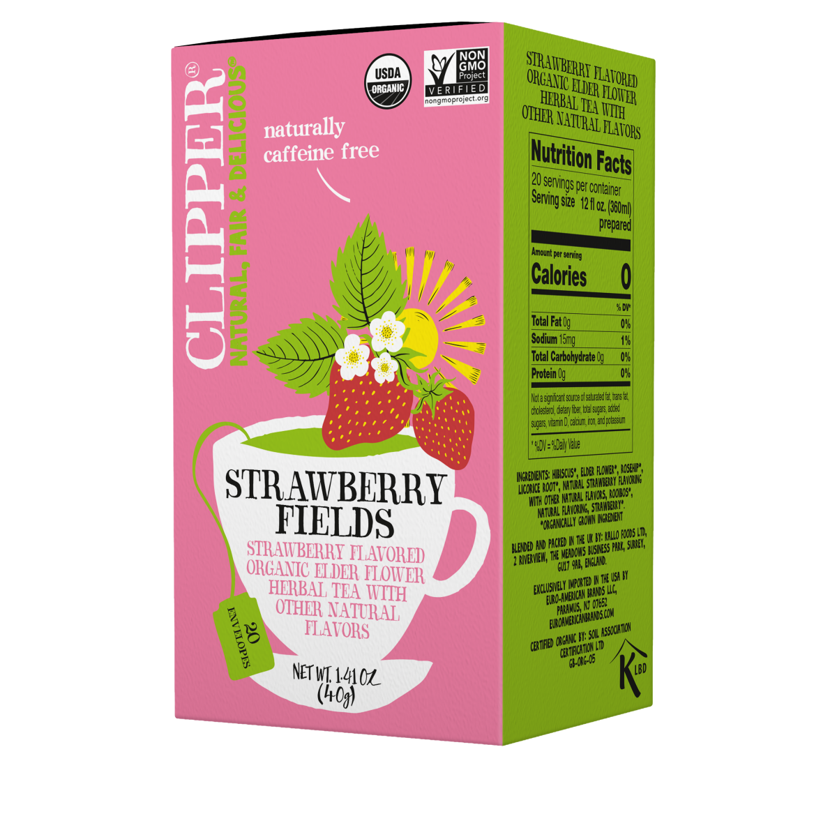 CLIPPER organic strawberry fields herbal tea